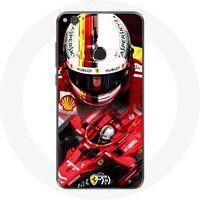 Maniacase Etui voor Huawei P8 Lite 2017 Formule 1 Sebastian Vettel F1 Rood