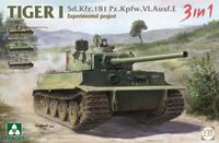 TAKOM Modelbouwpakket Militaire voertuigen - 2192 Panzerkampfwagen VI Tiger I - Sd.Kfz.181 Pz.Kfw.VI.Ausf.E Tiger I - Experimenteel Project 3 in 1 Plastic - 1:35 - Modelbouw