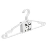 BERLONA Kledinghangers ultradun, 10 stuks, antislip kunststof - Wit