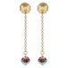 THUN - Oorbel met strik en lichtpunt, messing, gegalvaniseerd brons, 40 mm, collectie Widmet to Te