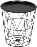 ATMOSPHERA CREATEUR D'INTERIEUR Bijzettafel KUMI, Rond, Metaal, Noir, Modern, Hoogglans, 37 x 40 cm
