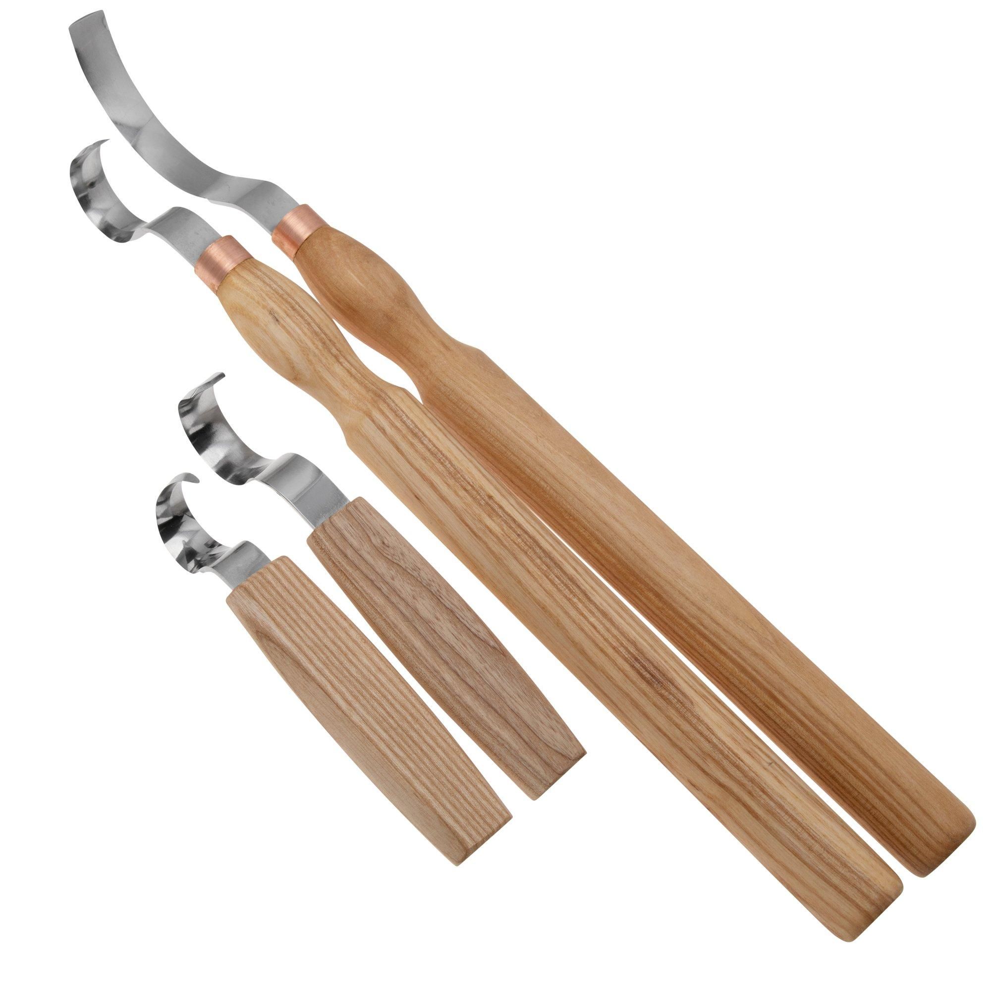 BeaverCraft S11 Hook Knives Set of 4 Tools - Wood Carving Set
