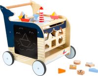 small foot Baby Walker Whale - Blue - Wooden - 12+ Months