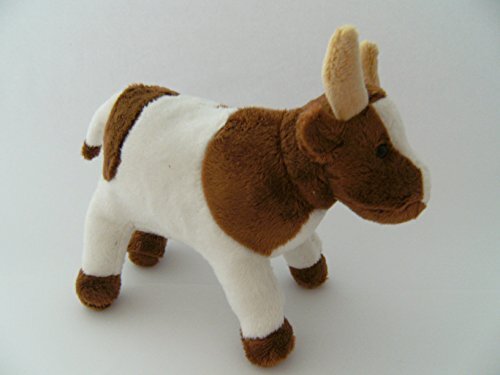 Unbekannt Knuffeldier koe 21 cm, bruin-wit, knuffeldier pluche dier, koeien, stier