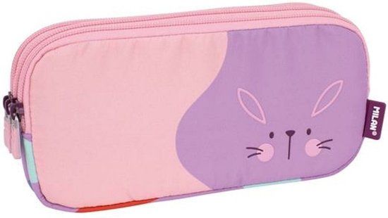 Milan Animals School Pencil Case Purple 20 x 11 x 6.5 cm
