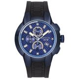 Breil CHRONO 48''12 Heren Polshorloge Analoog Quartz Zilverkleurig/Blauw Staal Kunststof Band 45mm Waterdicht tot 10 ATM