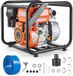 Latios Pompe à eau essence - Pompe submersible eaux usées 7 cv - Hauteur de refoulement 30 m - Tuyau d'évacuation 7,62 m - Turbine en fonte - Pompe de jardin portable