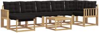 vidaXL - Buiten - bank - set - 8 - st - Wit - en - zwart