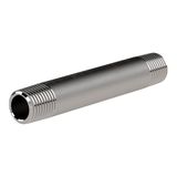 Dubbele RIEGLER Dubbele buisnippel, R 3/8, lengte 100 mm, werkdruk max. 40 bar, roestvrij staal 1.4571