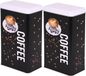 Excellent Houseware Koffieblik - 2x - noir - coffee print - 800 ml - rectangulaire