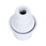 Glowster E14-lamphouder van wit bakeliet, zelfborgend, halve schroefdraad, ideaal voor je verlichtingsprojecten, robuust en functioneel, brengt stijl en veiligheid in je kamers.