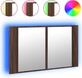 vidaXL Armoire de salle de bain avec miroir LED 80x12x45 acrylique brun chêne