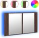 vidaXL Armoire de salle de bain avec miroir LED 80x12x45 acrylique brun chêne