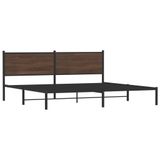 Prolenta Maison Exclusive - Metalen bed zonder matras, bruin, eikenhoutlook, 193x203 cm