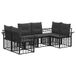 vidaXL - Buiten - bank - set - 6 - st - Zwart - en - Donker - Grijs - Polyester