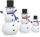 vidaXL Famille de bonhommes de neige de Noël 3 pcs 270 LED Blanc chaud 55 x 122 cm Tissu