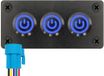 ProRide Interrupteur à bouton-poussoir métallique 220V OFF-(ON) - Panneau encastré triple - 16mm - IP67 - Indicateur LED Bleu