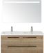 BES LED Seville Badmeubelset 120 cm - 2 Laden Natuur Eiken - Wastafel Djazz Dubbel met Sence Spiegel