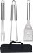 Set de 3 ustensiles de barbecue en acier inoxydable – Outils de barbecue professionnels dans un étui de transport