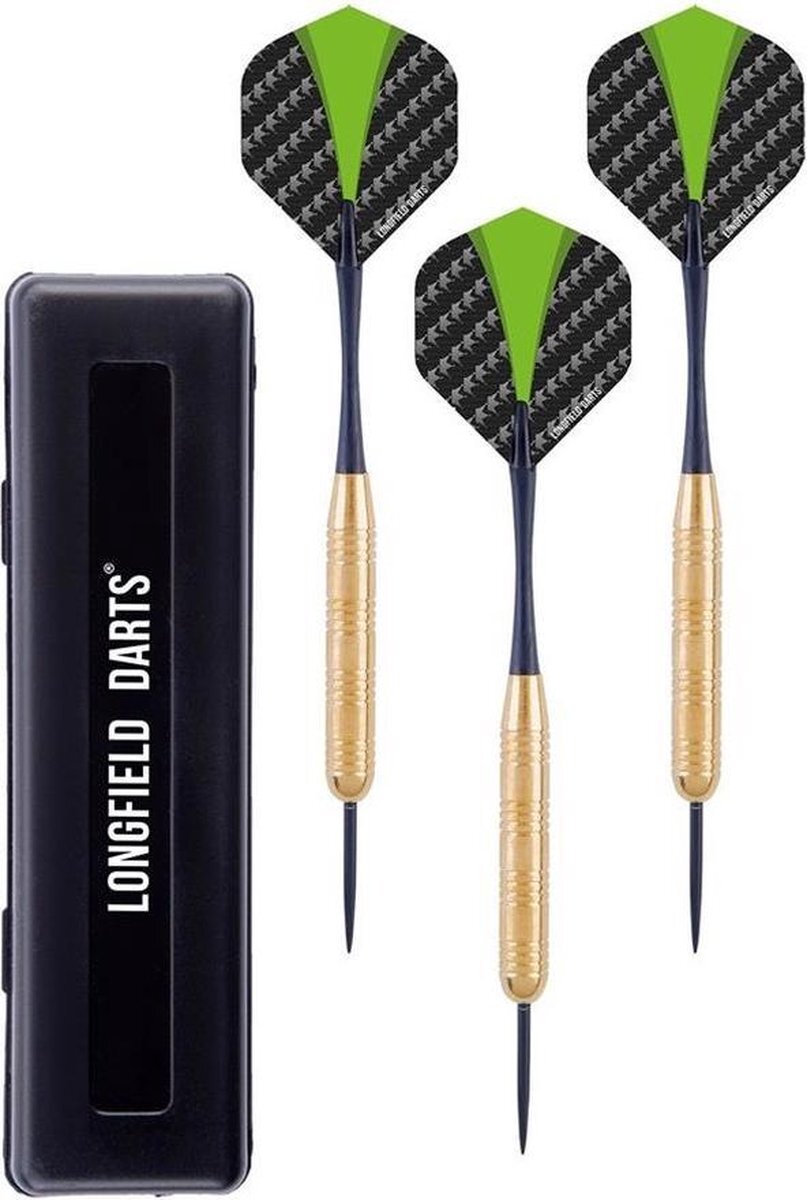 Longfield 9x stuks Dartpijlen set Brass Barrel van 22 gram - Darten sport artikelen pijltjes