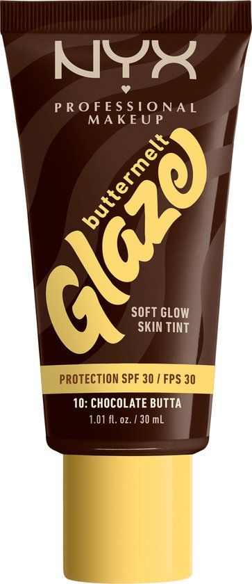 NYX Professional Make Up Buttermelt Glaze Chocolate Butta Foundation - Tot 12 uur draagtijd - SPF 30 bescherming - 10 - 30ml