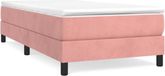 vidaXL Boxspring bed fluweel roze 100x200 cm