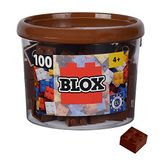 Simba Blox, 104114533, 100 bruine bouwstenen voor kinderen vanaf 3 jaar, 4 stenen, in doos, hoge kwaliteit, volledig compatibel met vele andere fabrikanten
