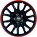 4-Delige J-Tec 4-Delige Wieldoppenset Hero GTR 15-inch zwart/rode rand