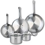 Fackelmann Set van 3 Kookpannen 24, 28 en 32 cm en 2 braadpannen 14 en 20 cm Elo Profi Citrin