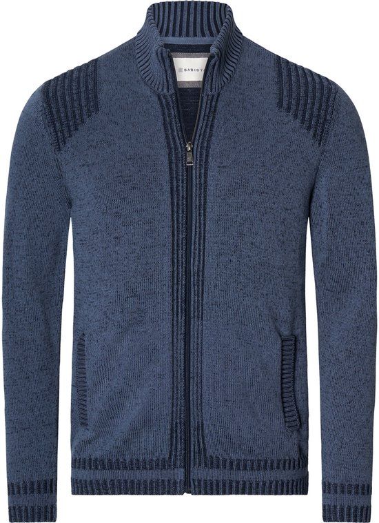 Babista heren Vest - 64/66 - blauw - Katoen - Plus Size