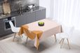 Bonamaison Tafelkleed, Anti-Mold, Sneldrogend, Waterdicht, 100% Polyester Tafellaken, Oranje, gebroken wit, 140 x 140 Cm