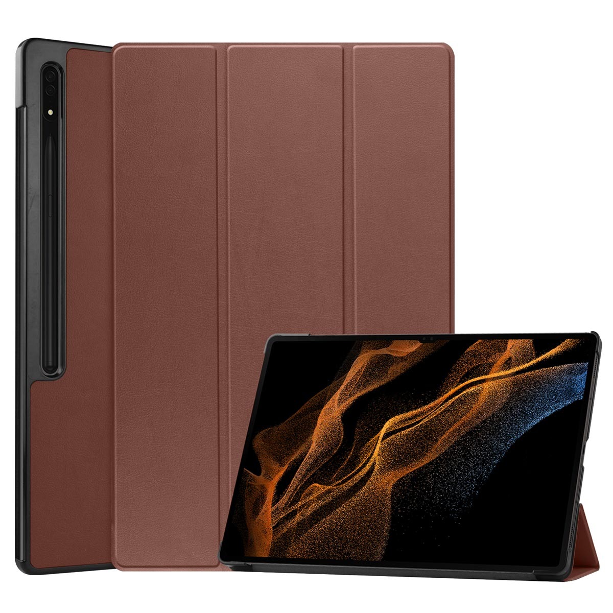 imoshion Trifold Bookcase Samsung Galaxy Tab S8 Ultra tablethoes - Bruin