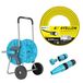 Cellfast Aluplus slangenhaspel 1/2", 60 meter + Cellfast 4YELLOW tuinslang 1/2", 30 meter + Set met Cellfast Basic sproeikop 1/2"