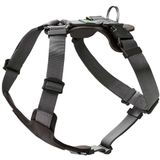 HUNTER hondentuig AALBORG MIXED, zwart/grijs, rundleer/nylon, Maat: M-L