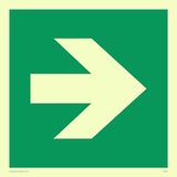 Viking Signs SA451-S15-P Pijl-rechts Symbool Alleen Teken, Semi-rigide Photoluminescent Kunststof, 150 mm H x 150 mm W
