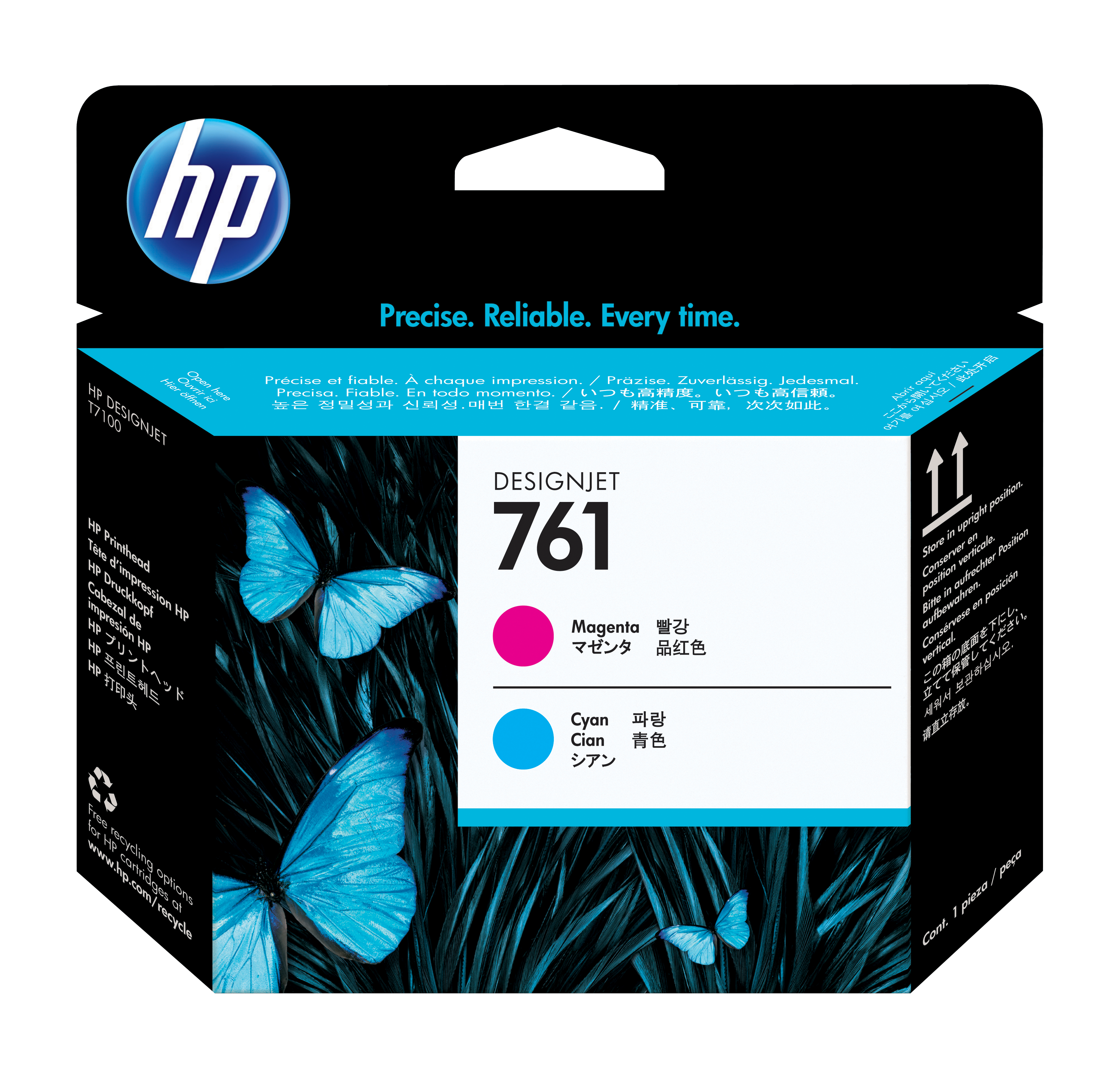 HP 761 Magenta/Cyaan DesignJet Printkop - CH646A