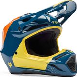 FOX V3 Tine Blauw Geel Crosshelm Maat 2XL