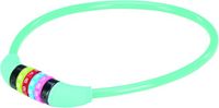 Prophete Fietsslot, kindercijfer-kabelslot, combinatie van 4 cijfers, vrij codeerbaar, afmetingen: 650 mm, Ø 10 mm, turquoise