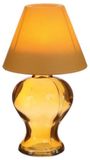 Merkloos Ideas 4 Seasons Glazen lamp amber theelichthouder mosterd ø9xh16cm