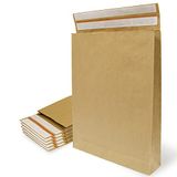 Sobres Ofituria Sobres de Papel Kraft con Doble Tira de Silicona de 3 Fuelles para Envíos y Empaquetados. Bolsas de Papel para Enviar Ropa, Complementos, Decoración o Regalos
