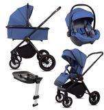 BabyLux® Kinderwagen 4in1 Set CASTOR, Opvouwbare Lichtgewicht Combi Kinderwagenset Incl. Reiswieg, Buggy, I-Size Kinderzitje, Autostoel, 4 Verstelbare Standen, 0-22kg, Uv-Bescherming 50+