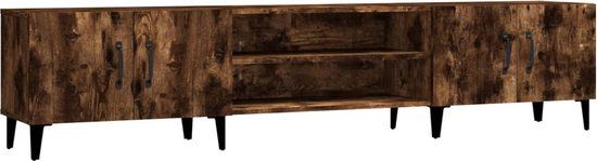 vidaXL Tv-meubel 180x31,5x40 cm bewerkt hout gerookt eikenkleurig