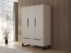 Armoire HAMETTE 3 portes 2 tiroirs cachemire