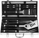 Set de grill en acier inoxydable - Ensemble d'outils de grillades 21 pièces - Tapis de barbecue - Set de grillades extérieur - Camping - Mallette de rangement