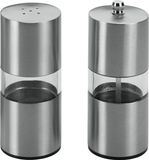 Metaltex Peper- en Zoutmolen Set - RVS en Acryl - 14 cm - Verstelbaar Keramisch Mechanisme