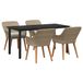 vidaXL Tuinset Eettafel Beige Polyrattan 5-delig