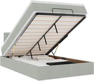 vidaXL Ottomaanse bedframe met matras, lichtgrijs, 120 x 190 cm, fluweel