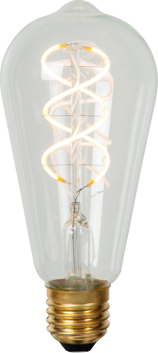 Lucide ST64 Filament lamp - Ø 6,4 cm - LED - E27 - 4,9W 2200K - Transparant