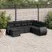 Maison Exclusive - Ensemble de jardin, 7 pièces, avec coussins, noir, en polyrotin