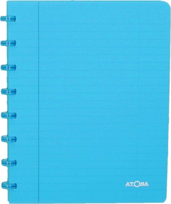 Atoma Trendy schrift A5 - 144 bladzijden - geruit 5 mm - transparant turkoois